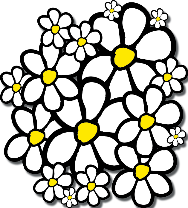 Gänseblümchen Aufkleber Set, über 40 Blumen – Aurum92