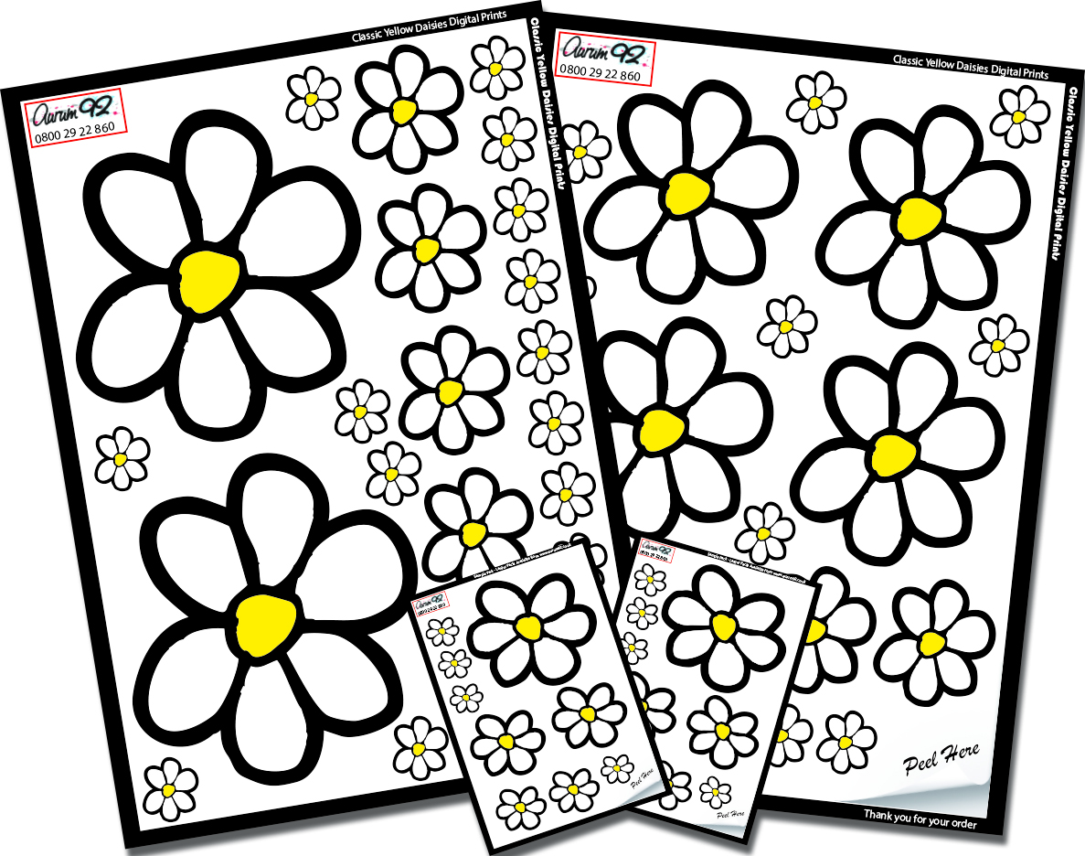 Set GROSSE Gänseblümchen Blumen Blumen Auto Aufkleber Van Aufkleber  Aufkleber Vinyl Links und Rechts Aufkleber Campervan RV Reisemobil  Aufkleber -  Österreich