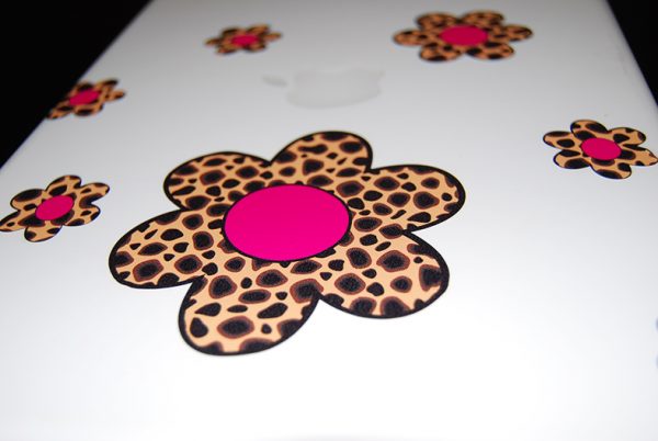 Leopard Print Flower Stickers Pink Centres - Image 5