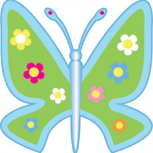 Green Printed Butterfly Stickers Car Sticker, Kitchen,