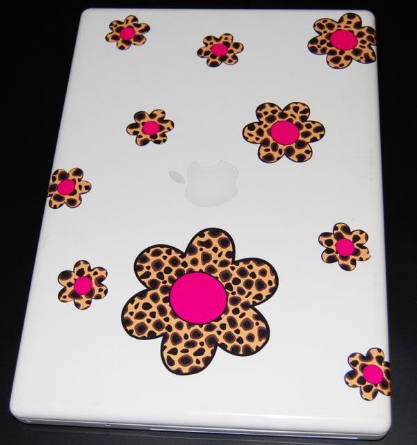 Leopard Print Flower Stickers Pink Centres - Image 4