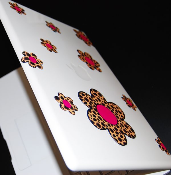 Leopard Print Flower Stickers Pink Centres - Image 2
