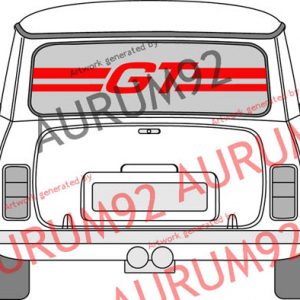 Mini 1275 GT Stripes + Rear Window Decal