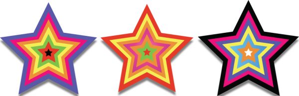45 Rainbow Stars - Printed Car, Bike - Image 2