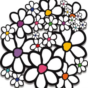 46 Multi Coloured Daisy Stickers