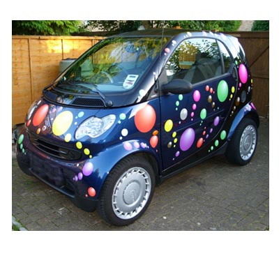 235 Multi Coloured Bubble Car Stickers LARGE SET