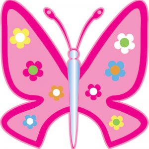 Baby Pink Printed Butterfly Stickers Car Sticker, Kitchen,