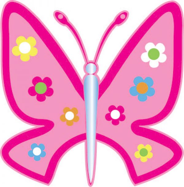 Baby Pink Printed Butterfly Stickers Car Sticker, Kitchen,