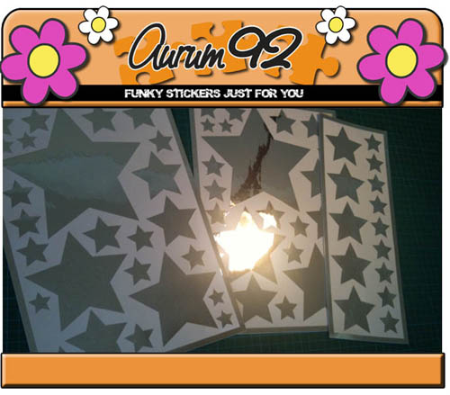 Mirrored / Chrome Star Car Stickers -  Small Pack 30+ Stars