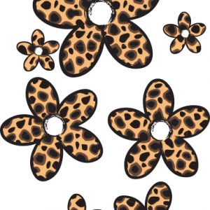 Leopard Print Flower Stickers
