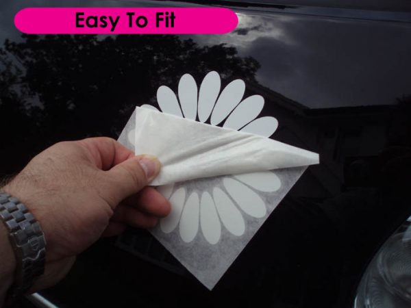 White Daisy Car Sticker Set - Image 2