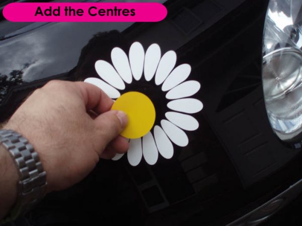 White Daisy Car Sticker Set - Image 4