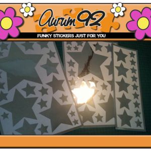 Mirrored / Chrome Star Car Stickers -  Small Pack 30+ Stars