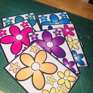 Large Pack of Multi Coloured Funky Daisy Car Stickers